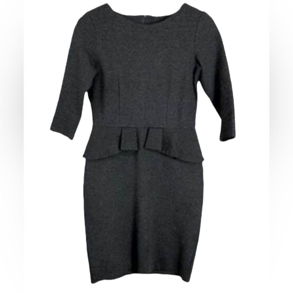 sandra angelozzi dark grey peplum dress